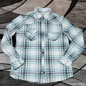 BUCKLE RECLAIM STANDARD FIT PLAID BUTTON DOWN LONG-SLEEVED SHIRT MEDIUM